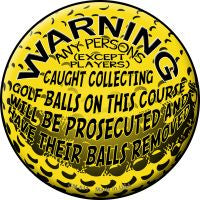Warning Caught Collecting Golf Balls Novelty Metal Mini Circle Magnet