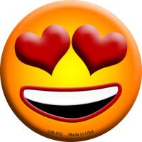 Smiling Face Hearts Novelty Metal Mini Circle Magnet