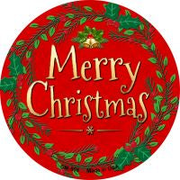 Merry Christmas Novelty Metal Mini Circle Magnet