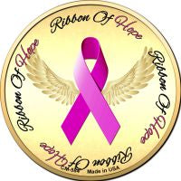 Ribbon Of Hope Novelty Metal Mini Circle Magnet CM-584