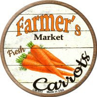 Farmers Market Carrots Novelty Circle Coaster Set of 4