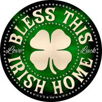 Bless This Irish Home Novelty Metal Mini Circle Magnet CM-610