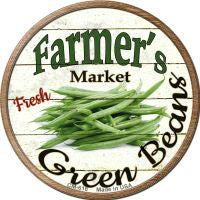 Farmers Market Green Beans Novelty Metal Mini Circle Magnet