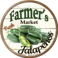 Farmers Market Jalapenos Novelty Metal Mini Circle Magnet