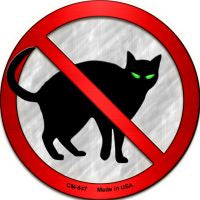 No Cats Novelty Metal Mini Circle Magnet