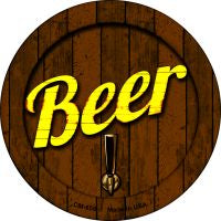 Beer Keg Tap Novelty Metal Mini Circle Magnet