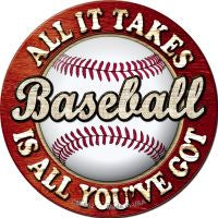 Baseball Novelty Metal Mini Circle Magnet