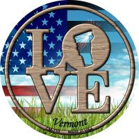 Love Vermont Novelty Metal Mini Circle Magnet CM-710