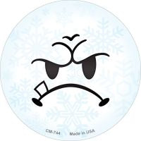 Mean Face Snowflake Novelty Metal Mini Circle Magnet