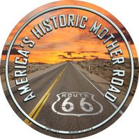 Mother Road Route 66 Novelty Metal Mini Circle Magnet