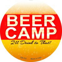 Beer Camp Novelty Metal Mini Circle Magnet