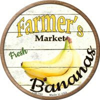 Farmers Market Bananas Novelty Circle Coaster Set of 4