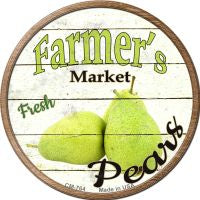 Farmers Market Pears Novelty Metal Mini Circle Magnet