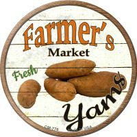Farmers Market Yams Novelty Metal Mini Circle Magnet
