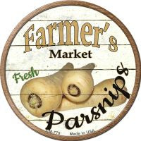 Farmers Market Parsnips Novelty Metal Mini Circle Magnet