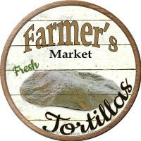 Farmers Market Tortillas Novelty Metal Mini Circle Magnet