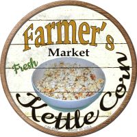 Farmers Market Kettle Corn Novelty Circle Coaster Set of 4