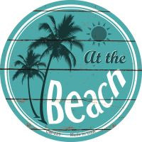 At The Beach Novelty Metal Mini Circle Magnet