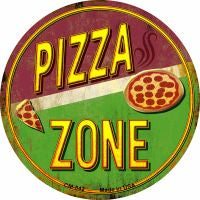 Pizza Zone Novelty Metal Mini Circle Magnet