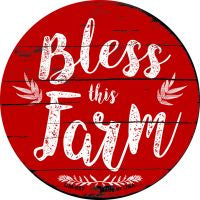 Bless This Farm Novelty Metal Mini Circle Magnet
