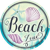 Beach Zone Novelty Metal Mini Circle Magnet
