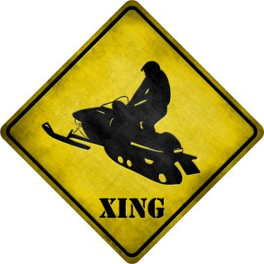 Snow Mobile Xing Novelty Metal Crossing Sign CX-095