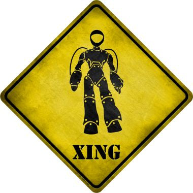 Female Robot Xing Novelty Metal Crossing Sign CX-155