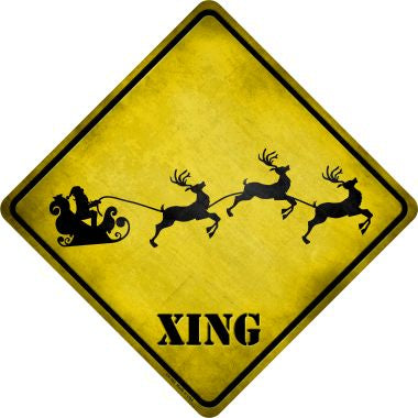 Santa Xing Novelty Metal Crossing Sign