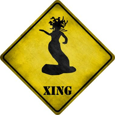Medusa Xing Novelty Metal Crossing Sign