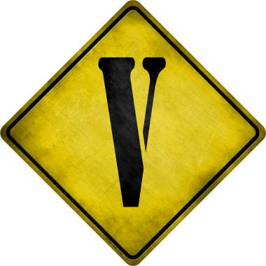 Letter V Xing Novelty Metal Crossing Sign CX-287
