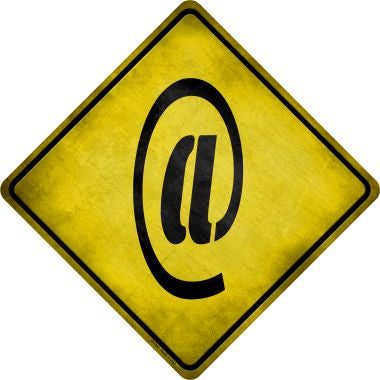 `@ Symbol Xing Novelty Metal Crossing Sign