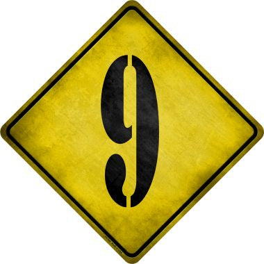 Number 9 Xing Novelty Metal Crossing Sign CX-306