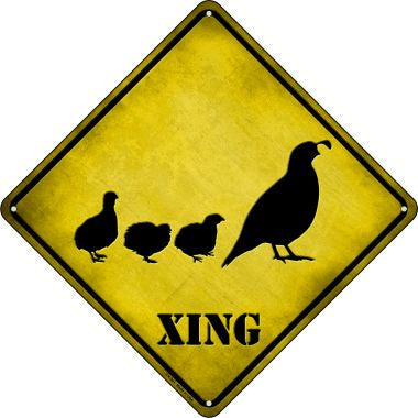 Quail Xing Novelty Metal Crossing Sign CX-361
