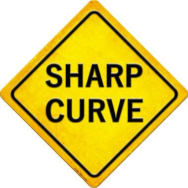 Sharp Curve Novelty Metal Crossing Sign CX-468