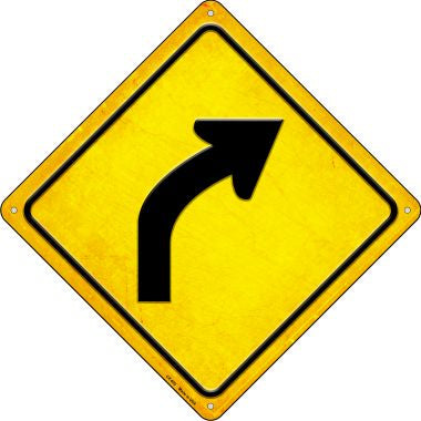 Slight Right Novelty Metal Crossing Sign CX-602