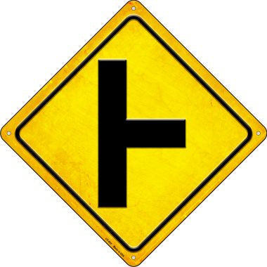 Side Road Right Novelty Metal Crossing Sign