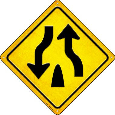 No Center Barrior Novelty Metal Crossing Sign CX-607