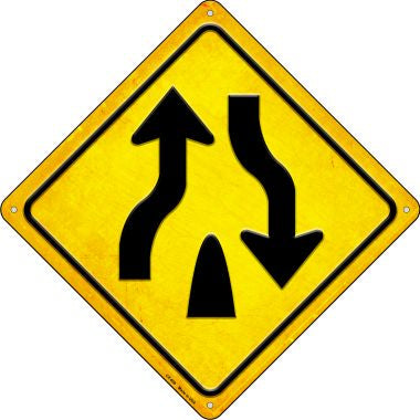 No Center Barrior Novelty Metal Crossing Sign CX-608