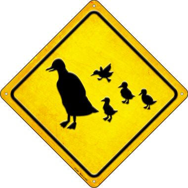 Duck and Ducklings Novelty Metal Crossing Sign CX-609