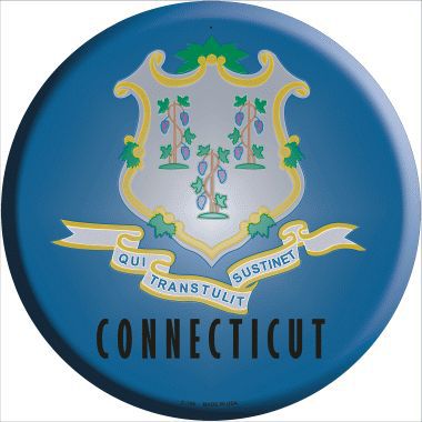 Connecticut State Flag Metal Circular Sign