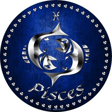 Pisces Novelty Metal Circular Sign