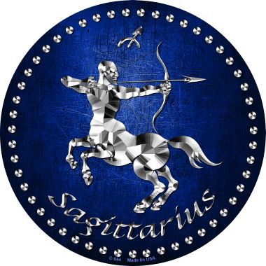 Sagittarius Novelty Metal Circular Sign