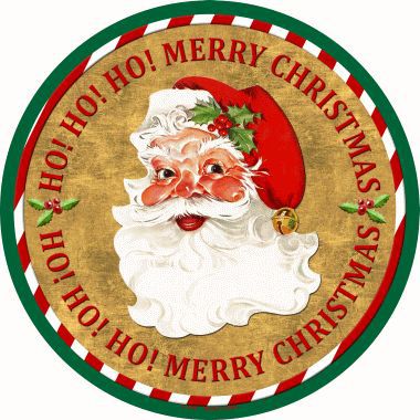 Ho Ho Ho Santa Novelty Metal Circular Sign