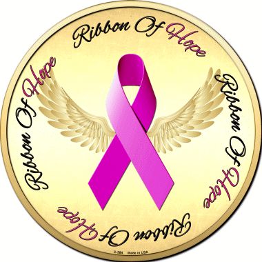 Ribbon Of Hope Novelty Metal Circular Sign C-584