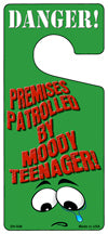 Moody Teenager Green Novelty Metal Door Hanger DH-046