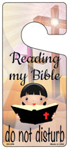 Reading My Bible Novelty Metal Door Hanger DH-058