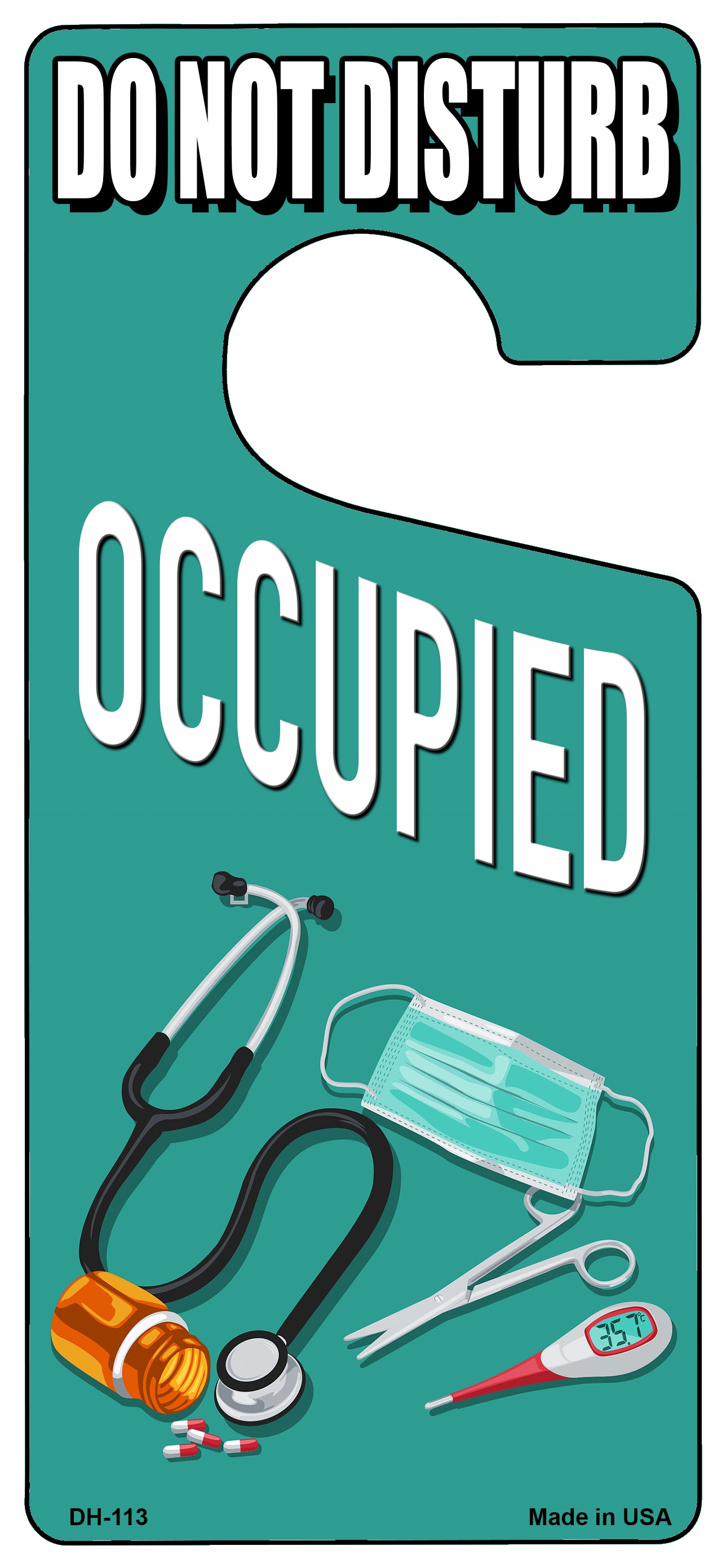Occupied Novelty Metal Door Hanger DH-113