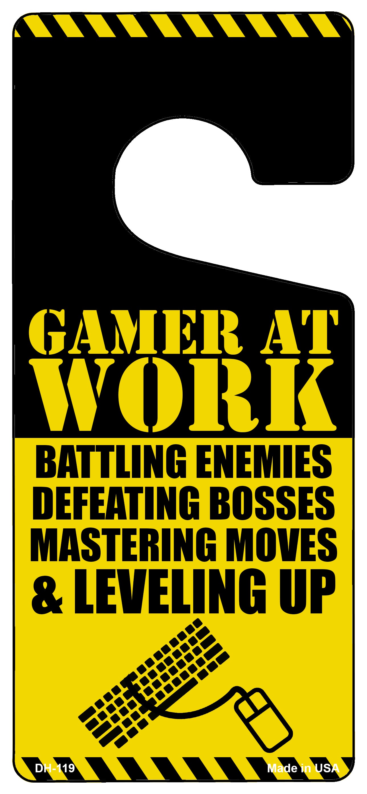 Gamer At Work PC Novelty Metal Door Hanger