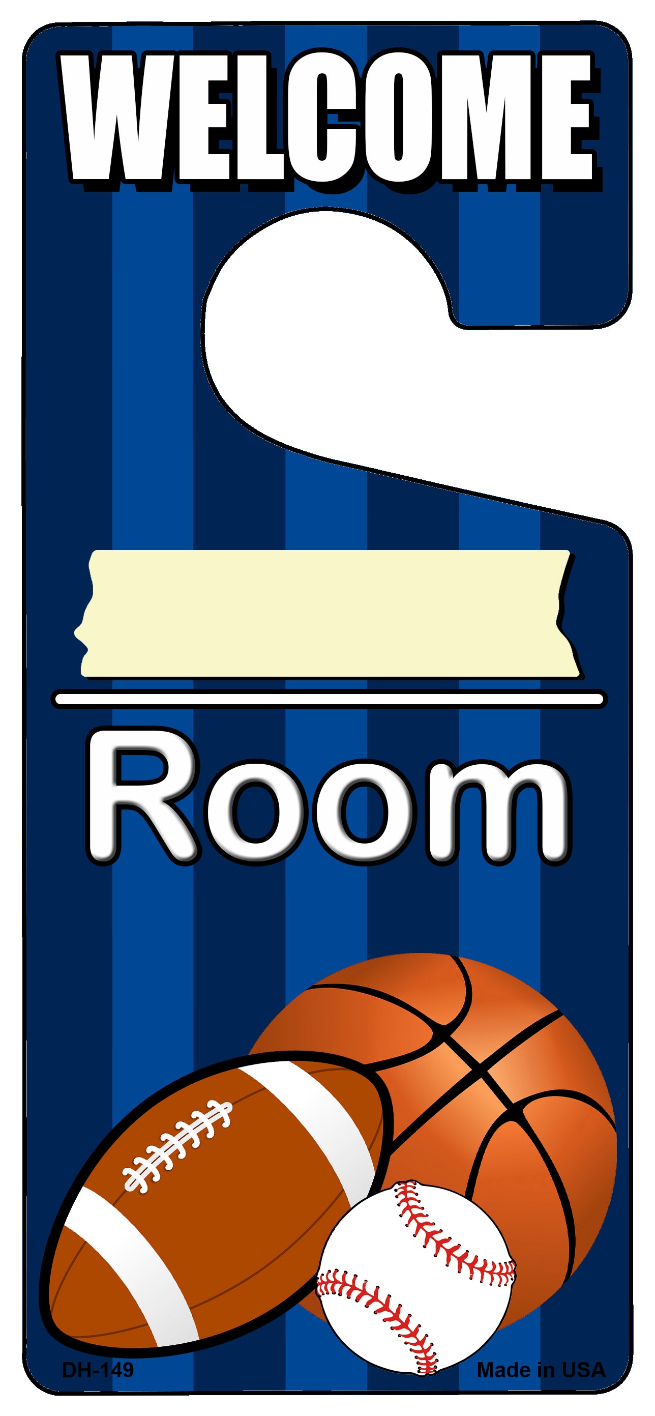 Blank Room Blue Novelty Metal Door Hanger