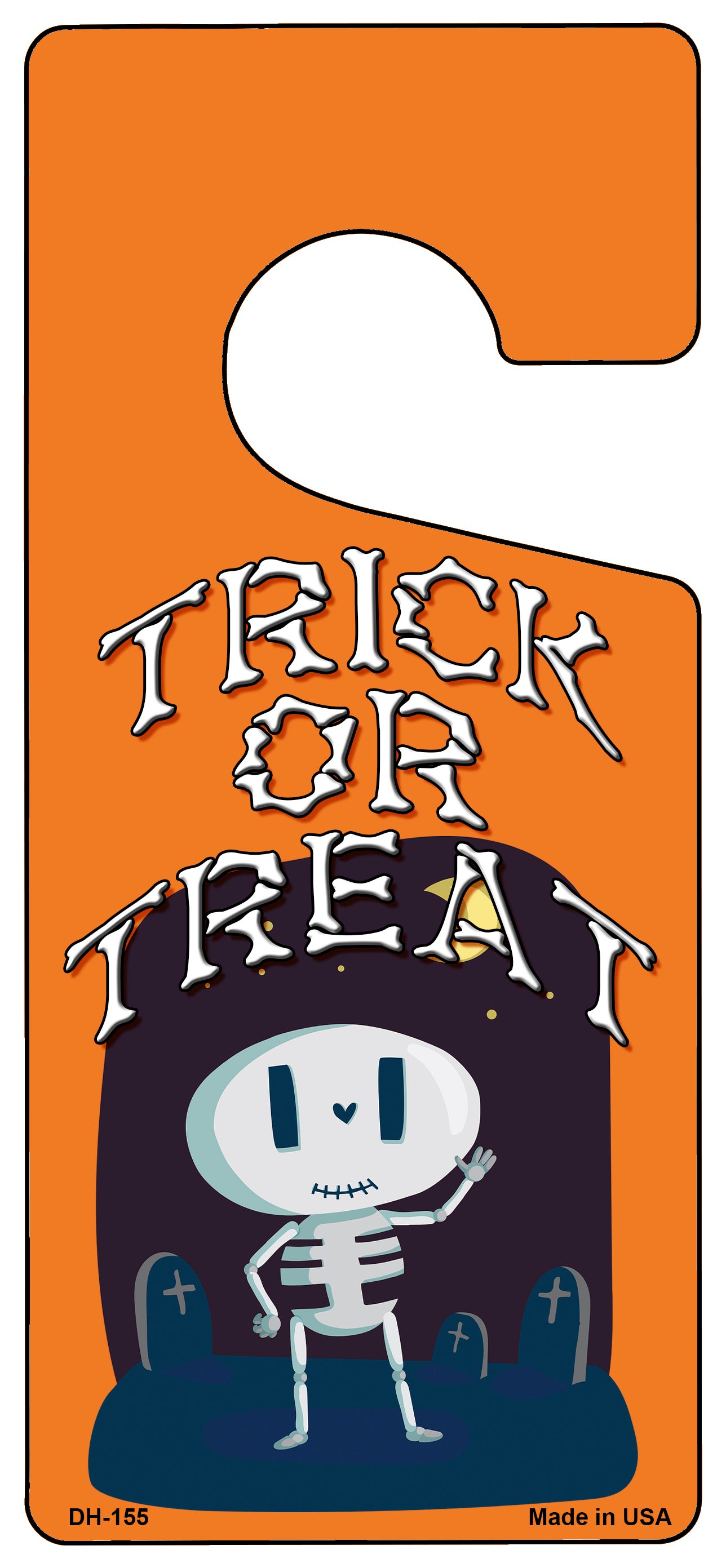 Trick Or Treat Skeleton Novelty Metal Door Hanger